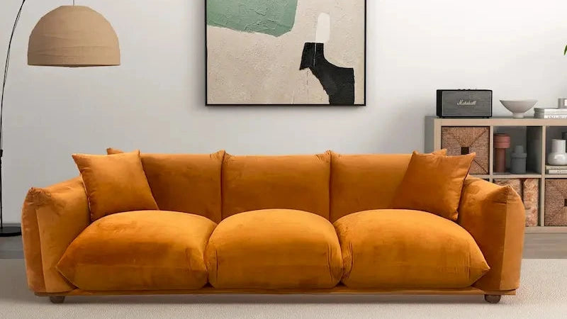 Canapé Arten Mid-Century Modern de Luxe en Boucle/Velours