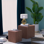 Table basse gigogne carrée moderne et glamour pour salon (lot de 2)