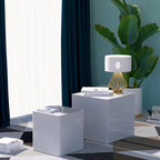 Table basse gigogne carrée moderne et glamour pour salon (lot de 2)