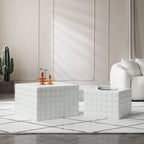 Table basse gigogne carrée moderne et glamour pour salon (lot de 2)