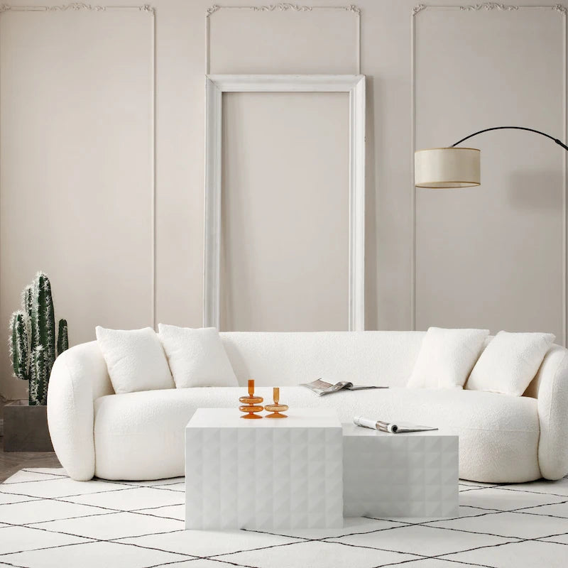 Table basse gigogne carrée moderne et glamour pour salon (lot de 2)