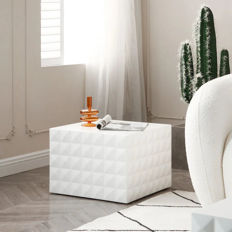 Table basse gigogne carrée moderne et glamour pour salon (lot de 2)