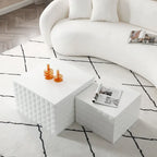 Table basse gigogne carrée moderne et glamour pour salon (lot de 2)