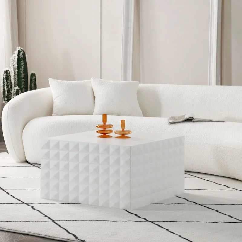 Table basse gigogne carrée moderne et glamour pour salon (lot de 2)