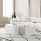 Table basse gigogne carrée moderne et glamour pour salon (lot de 2)