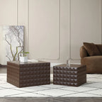 Table basse gigogne carrée moderne et glamour pour salon (lot de 2)