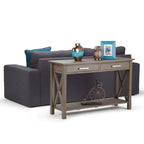 WYNDENHALL Waterloo Table console contemporaine en bois massif de 47 pouces de large - 47,4 pouces de large