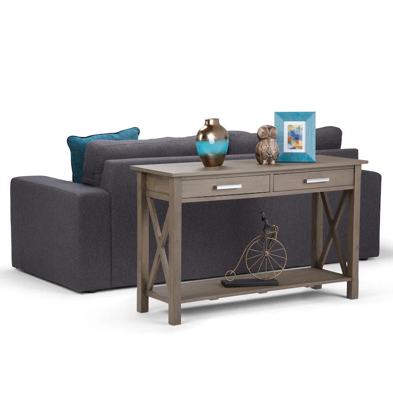 WYNDENHALL Waterloo Table console contemporaine en bois massif de 47 pouces de large - 47,4 pouces de large