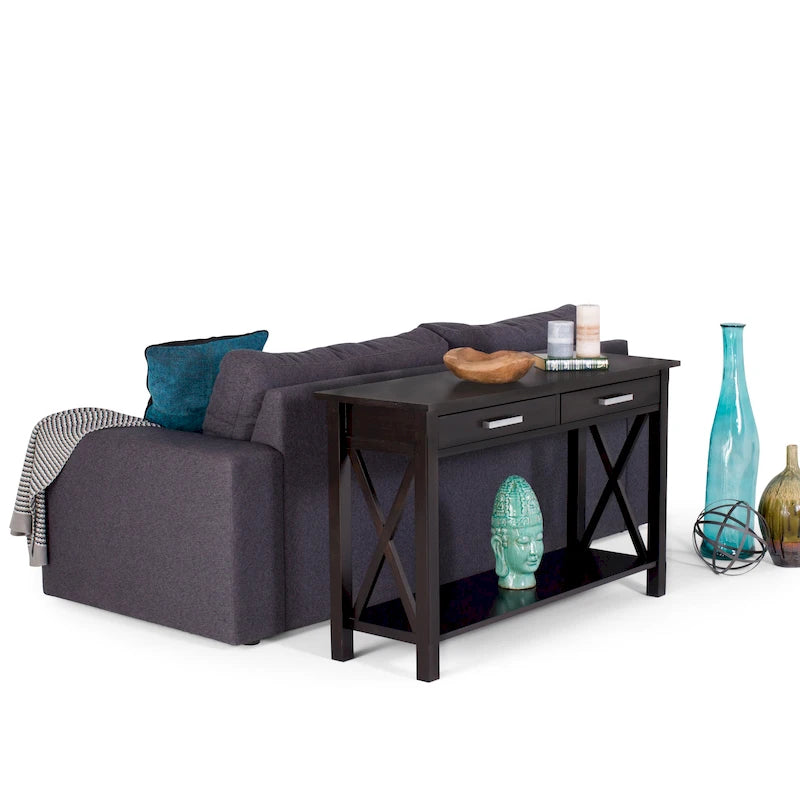 WYNDENHALL Waterloo Table console contemporaine en bois massif de 47 pouces de large - 47,4 pouces de large