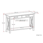 WYNDENHALL Waterloo Table console contemporaine en bois massif de 47 pouces de large - 47,4 pouces de large