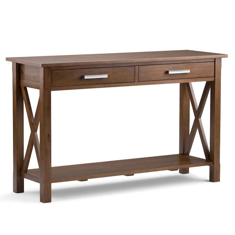 WYNDENHALL Waterloo Table console contemporaine en bois massif de 47 pouces de large - 47,4 pouces de large