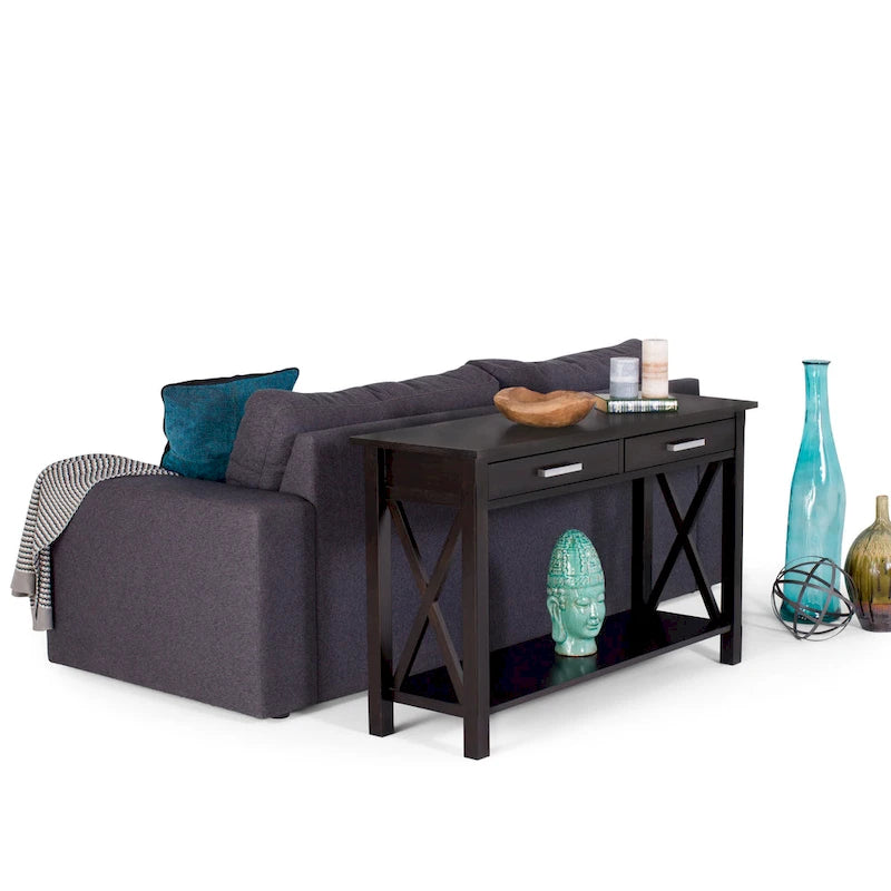 WYNDENHALL Waterloo Table console contemporaine en bois massif de 47 pouces de large - 47,4 pouces de large