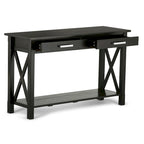 WYNDENHALL Waterloo Table console contemporaine en bois massif de 47 pouces de large - 47,4 pouces de large