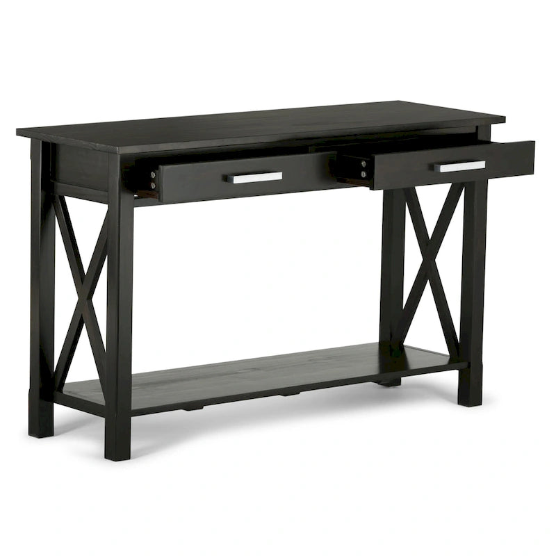 WYNDENHALL Waterloo Table console contemporaine en bois massif de 47 pouces de large - 47,4 pouces de large
