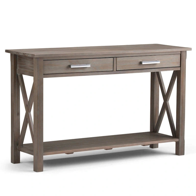 WYNDENHALL Waterloo Table console contemporaine en bois massif de 47 pouces de large - 47,4 pouces de large