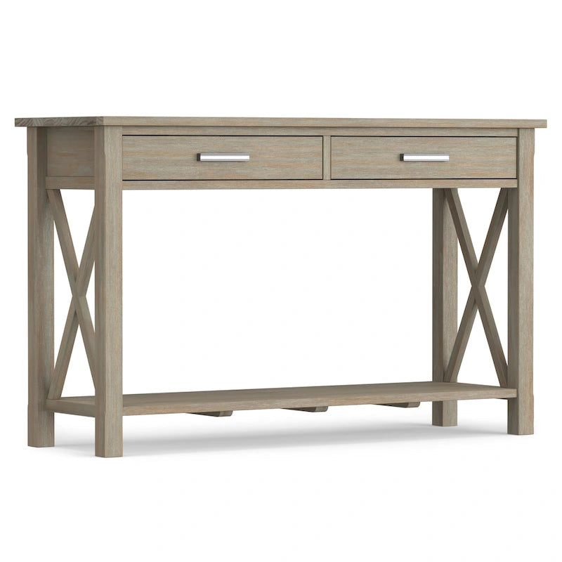 WYNDENHALL Waterloo Table console contemporaine en bois massif de 47 pouces de large - 47,4 pouces de large