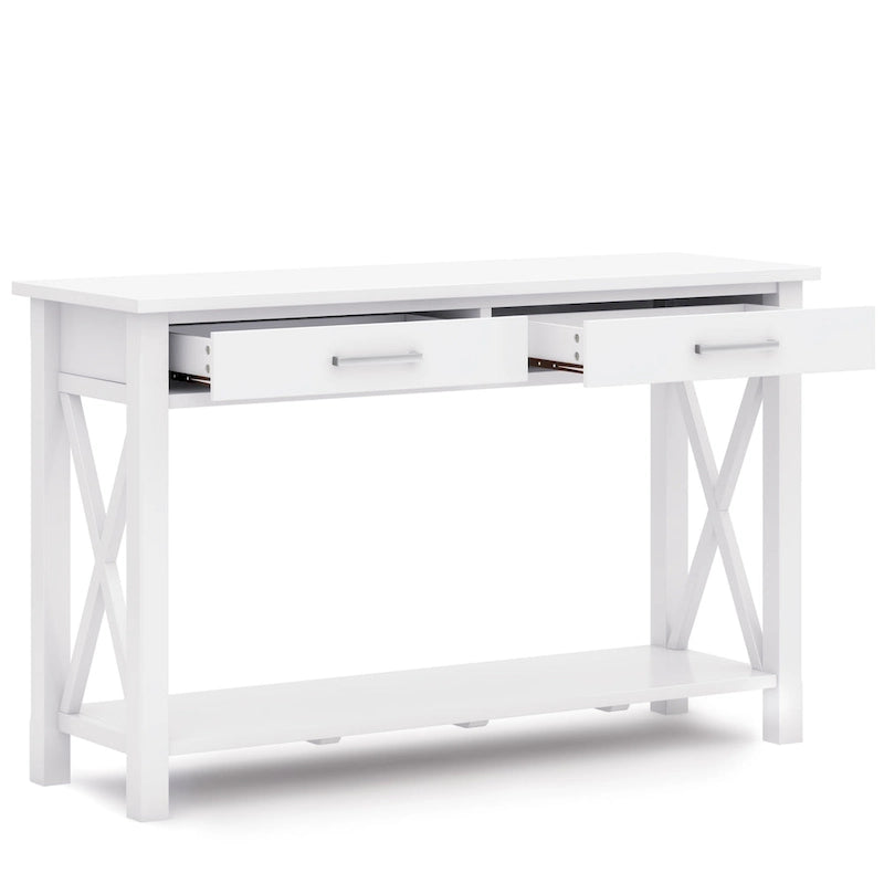WYNDENHALL Waterloo Table console contemporaine en bois massif de 47 pouces de large - 47,4 pouces de large
