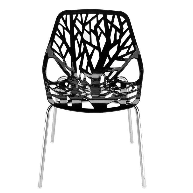 4 chaises de salle à manger/fauteuils de salon noirs de style nid d'oiseau