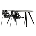 4 chaises de salle à manger/fauteuils de salon noirs de style nid d'oiseau