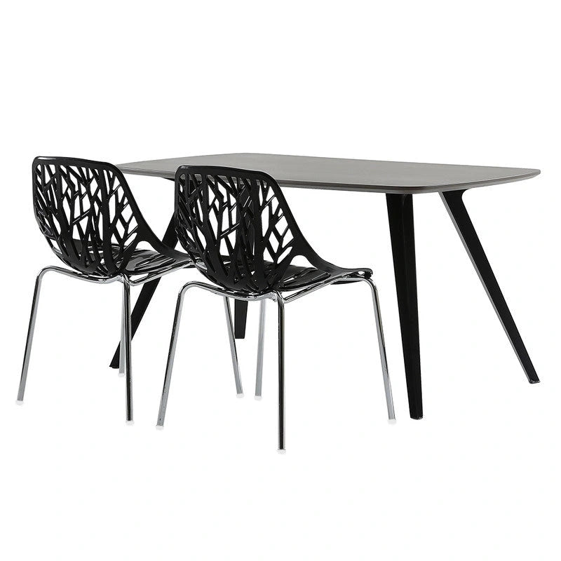 4 chaises de salle à manger/fauteuils de salon noirs de style nid d'oiseau