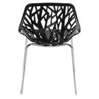 4 chaises de salle à manger/fauteuils de salon noirs de style nid d'oiseau