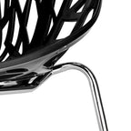 4 chaises de salle à manger/fauteuils de salon noirs de style nid d'oiseau