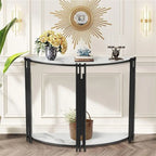 Console demi-lune moderne Table d'appoint d'entrée 2 niveaux