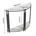 Console demi-lune moderne Table d'appoint d'entrée 2 niveaux