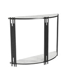 Console demi-lune moderne Table d'appoint d'entrée 2 niveaux