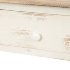 Console de 2 tiroirs en bois vieilli blanc et marron - 31,5 H x 35,4 L x 15,55 P