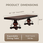 Table à manger Baburam de 120 pouces de style traditionnel cerise de Furniture of America