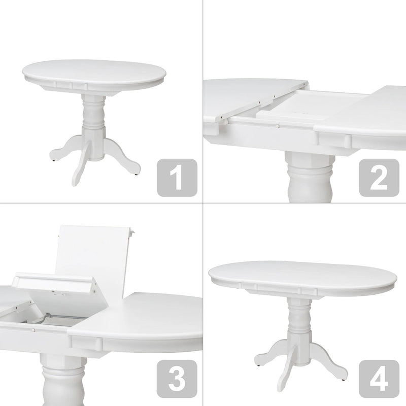 Table à manger ovale à piédestal extensible Dilon