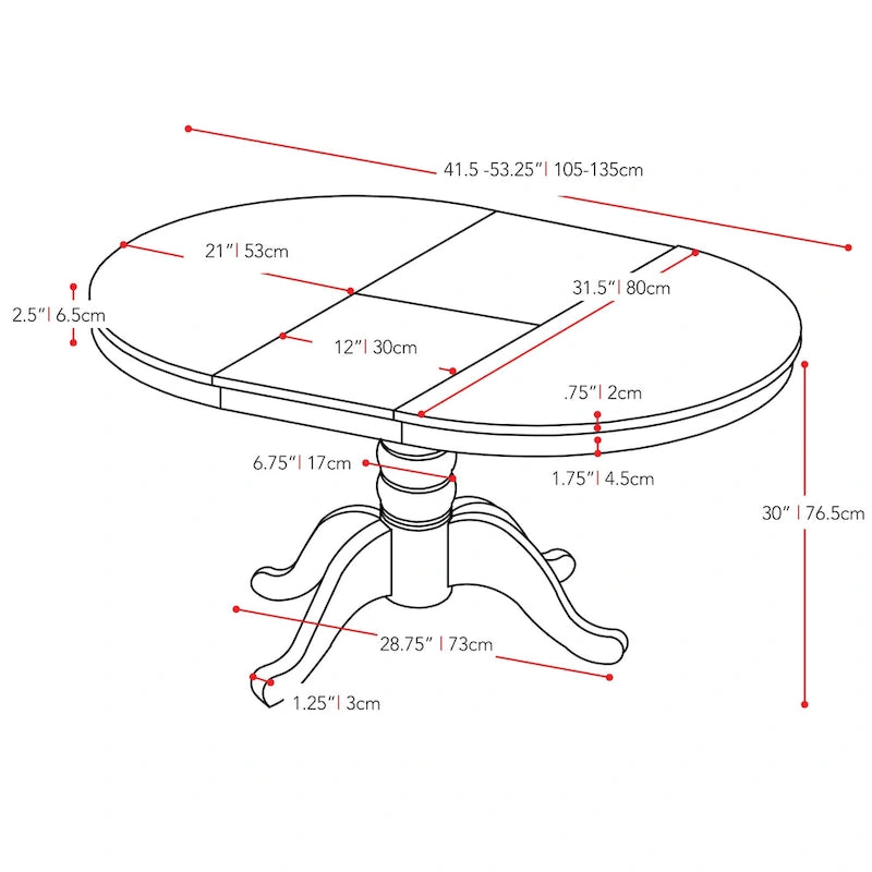 Table à manger ovale à piédestal extensible Dilon
