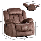 Fauteuil inclinable manuel rembourré en tissu doux avec masseur et fonction chauffante