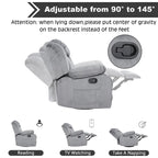 Fauteuil inclinable manuel rembourré en tissu doux avec masseur et fonction chauffante