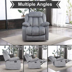 Fauteuil inclinable manuel rembourré en tissu doux avec masseur et fonction chauffante