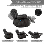 Fauteuil inclinable manuel rembourré en tissu doux avec masseur et fonction chauffante