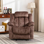 Fauteuil inclinable manuel rembourré en tissu doux avec masseur et fonction chauffante
