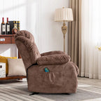 Fauteuil inclinable manuel rembourré en tissu doux avec masseur et fonction chauffante