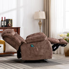 Fauteuil inclinable manuel rembourré en tissu doux avec masseur et fonction chauffante