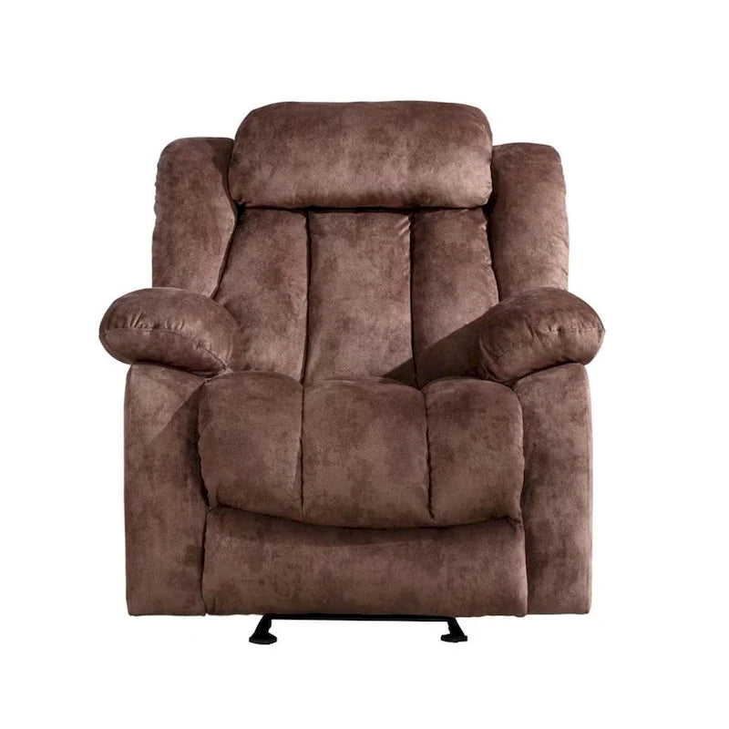 Fauteuil inclinable manuel rembourré en tissu doux avec masseur et fonction chauffante