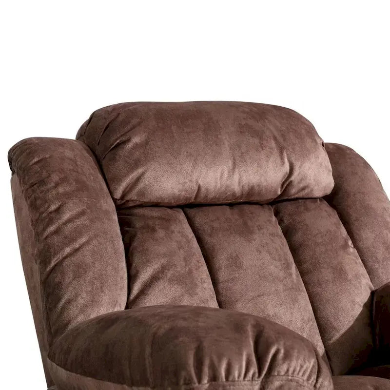 Fauteuil inclinable manuel rembourré en tissu doux avec masseur et fonction chauffante