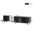 Meuble TV moderne pour téléviseur 80 pouces avec 3 portes et grand placard de rangement
