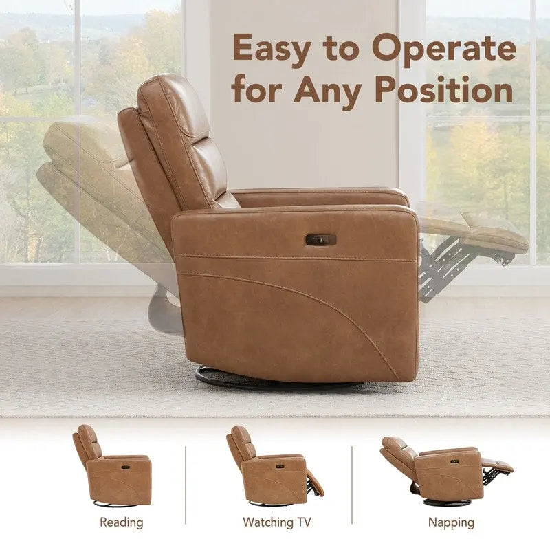 Fauteuil inclinable pivotant Jason Power avec ports de chargement USB pour appui-tête