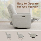 Fauteuil inclinable pivotant Jason Power avec ports de chargement USB pour appui-tête
