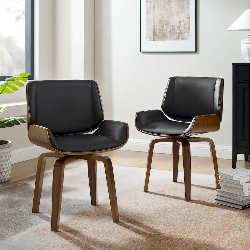 Chaises de salle à manger tapissées en bois (Lot de 2)