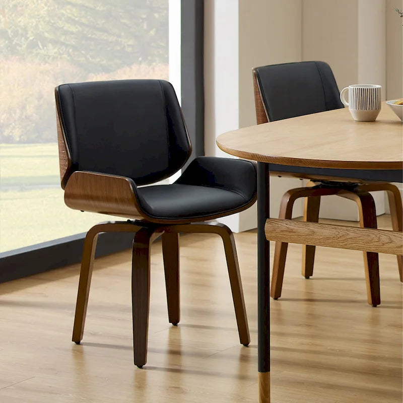 Chaises de salle à manger tapissées en bois (Lot de 2)