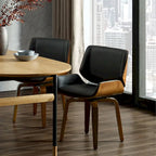 Chaises de salle à manger tapissées en bois (Lot de 2)