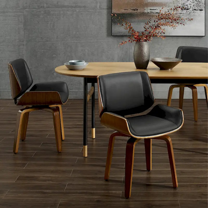 Chaises de salle à manger tapissées en bois (Lot de 2)