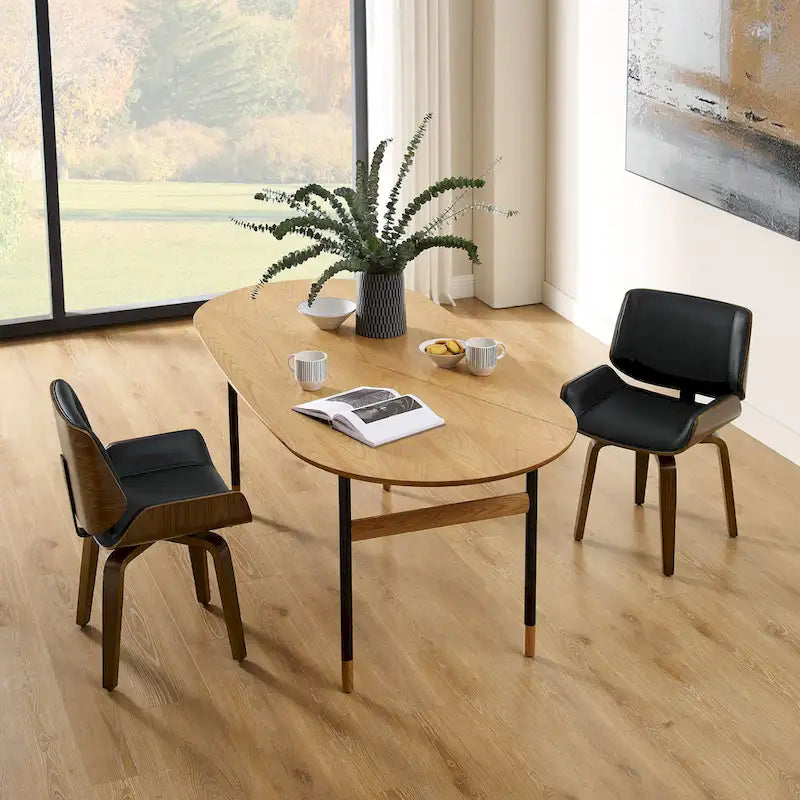 Chaises de salle à manger tapissées en bois (Lot de 2)